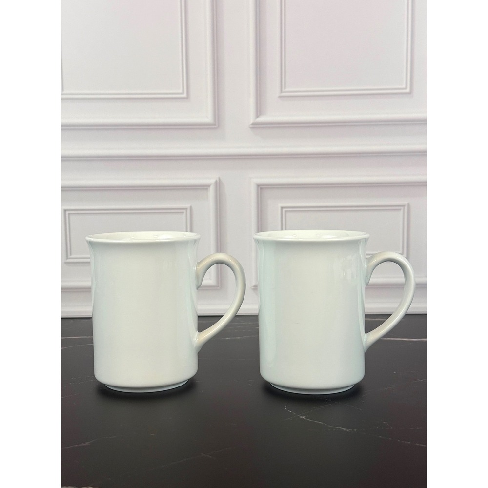 Sur La Table PAIR (2) White Ceramic‎ Bistro Mugs
